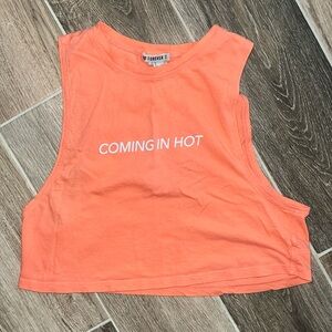 Forever 21 salmon muscle crop tank size small